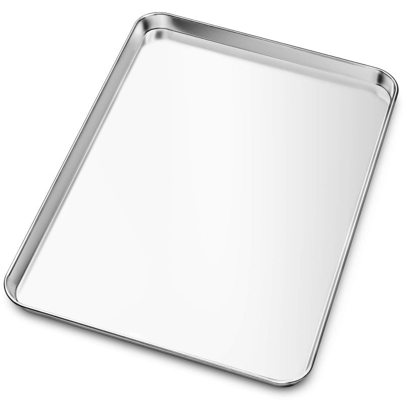 Baking Sheet Yododo Stainless Steel Baking Pans Tray Cookie Sheet Toaster Oven Tray Pan Cookie Pan Non Toxic  Healthy Superior Mirror Finish  Rust Free Easy Clean  Dishwasher Safe  23 inch