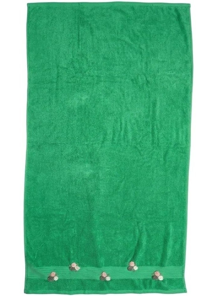 MOVEX Handmade Premium Embroidery Cotton Text - Hotel Quality 70x140cm - 500g - Made in Egypt (Green) - Image 2