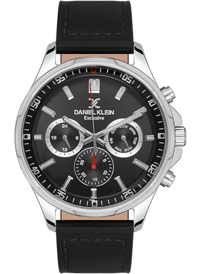 DANIEL KLEIN Leather Chronograph Wrist Watch DK.1.13544-2 - Image 1