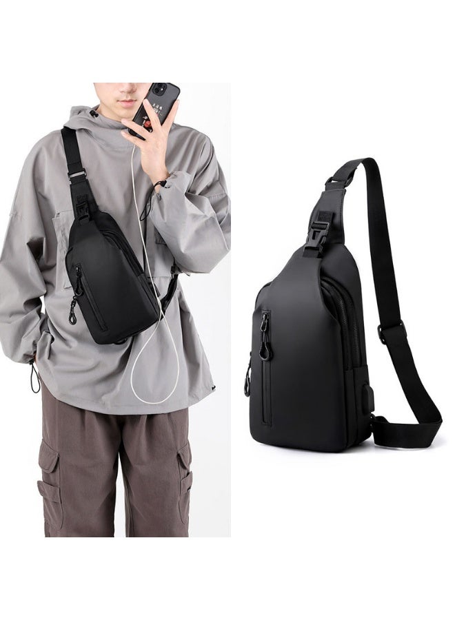 Waterproof Sling Crossbody Bag for Men Shoulder travel Backpack Sling with USB Charging Port Anti Theft Cross Body Bag for Travel Cycling