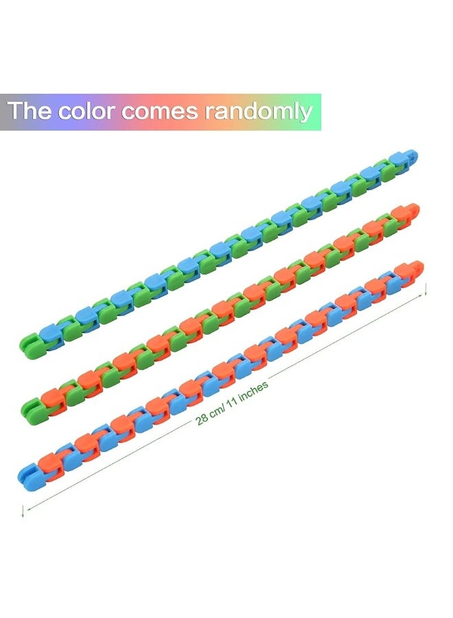 Yeetec 12 Pack 24 Links Wacky Tracks Snap and Click Fidget Toys Finger Sensory Toys Snake Puzzles for Stress Relief Party Bag Fillers Party Favours Random Color - Image 5