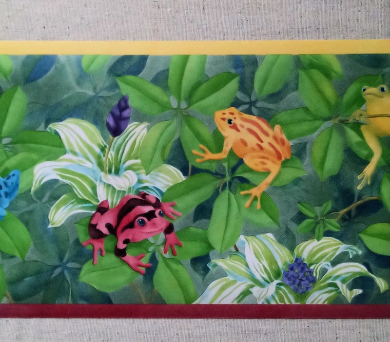 Seabrook Jungle Rain Forest Frogs Wallpaper Border CC810B