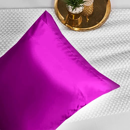 Filbert Purple Laxurious Silk Satin Pillow Cover Mulburry Silk Satin Pillow Covers for Hair Skin Purple 20 x 40 Inche 2 Piece - Image 3