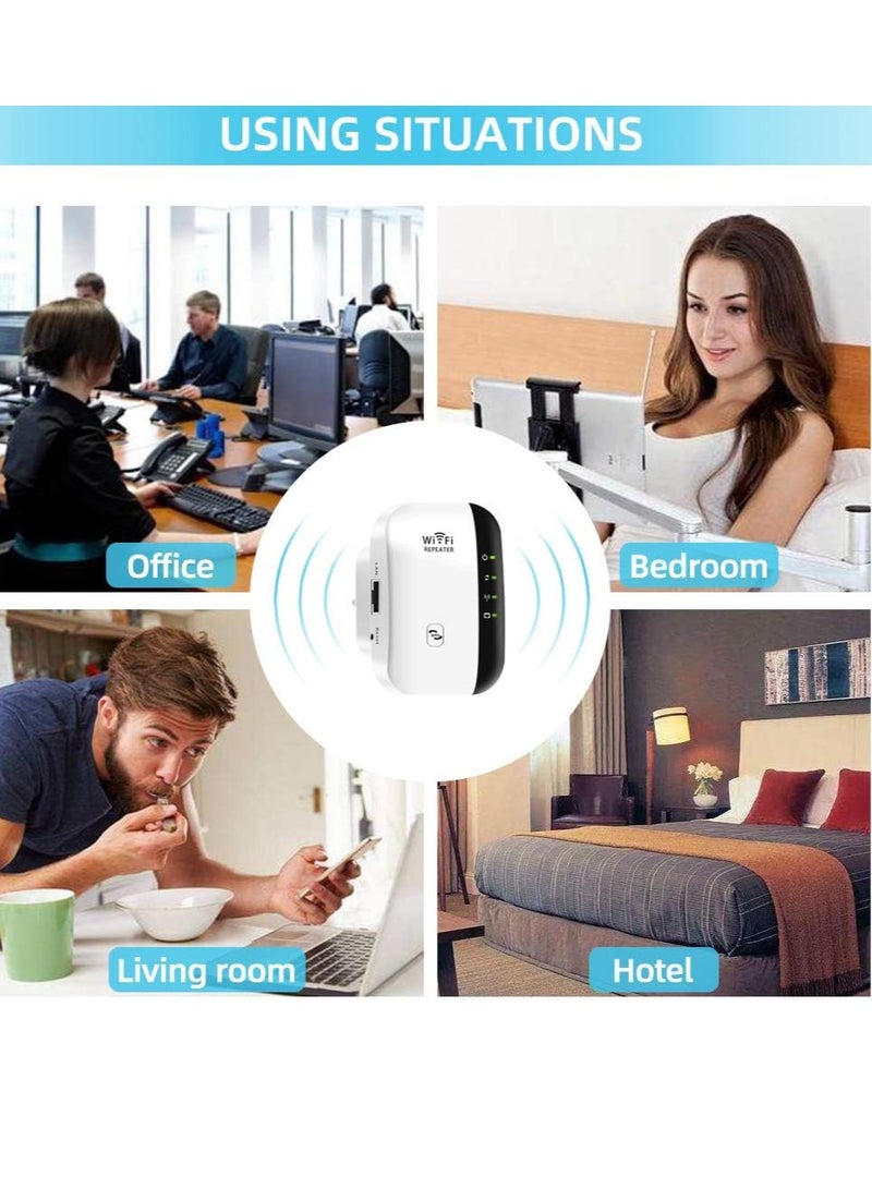 AROAQ Wireless WIFI Repeater, 300Mbps WIFI Extender Repeater, Highly Compatible WIFI Range Extender Repeater, (4 Lights Black)  - Image 2