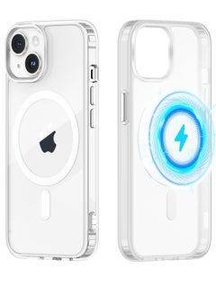 Case Magnetic Case for iPhone 15 Plus 6.7 inches, Transparent Case Compatible with MagSafe, Ultra Thin TPU Silicone + PC Protective Cover Anti-Shock Anti-Scratch Bumper Case for iPhone 15 Plus 