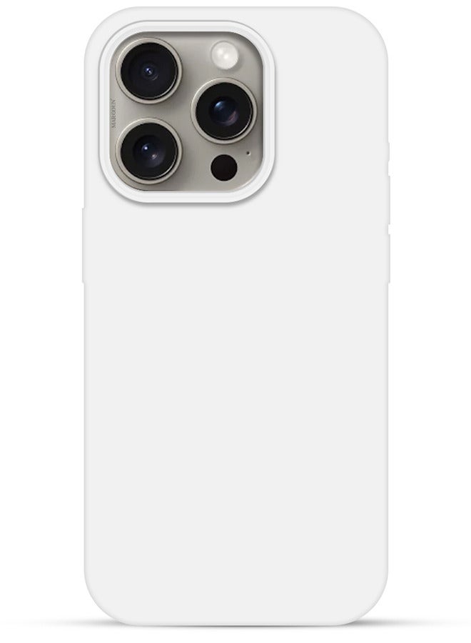 3 Pack For iPhone 15 Pro Max Case and 2 Screen Protectors Silicone Case Full Body Protective Cover Shockproof Slim Phone Case Anti-Scratch Soft Microfiber Lining White