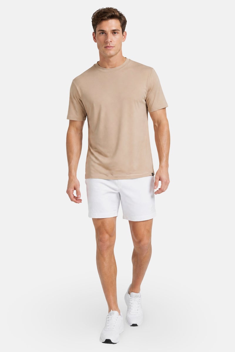 Gaiam Men Slim Fit Short Sleeve Training T-Shirt, Beige - Image 3