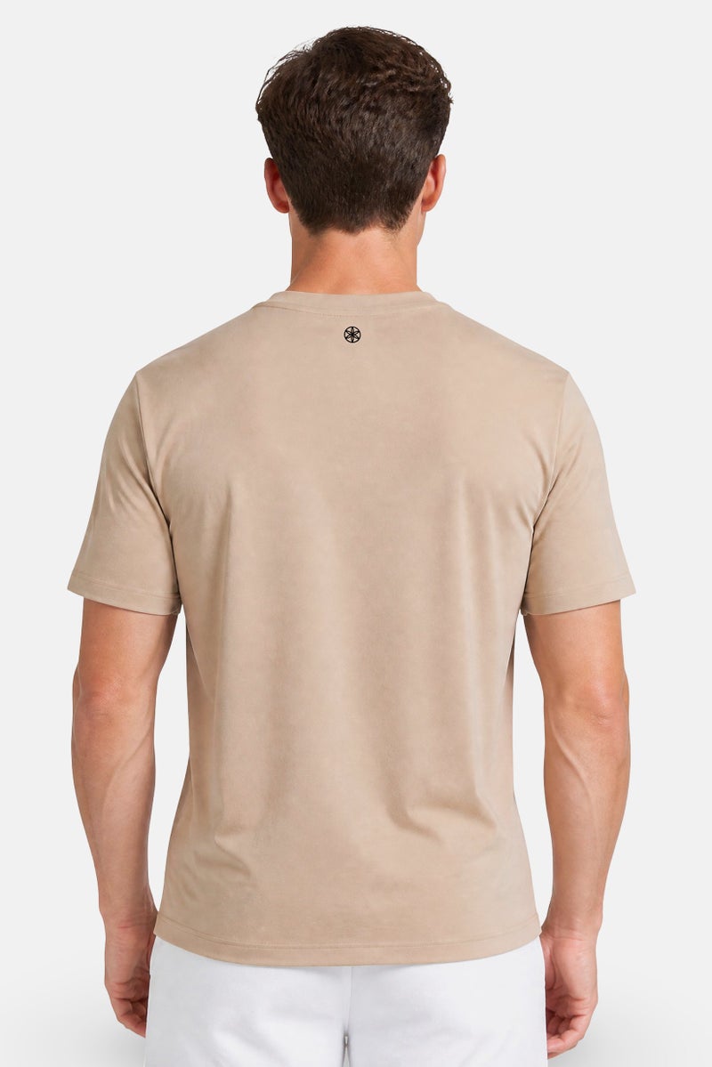 Gaiam Men Slim Fit Short Sleeve Training T-Shirt, Beige - Image 4