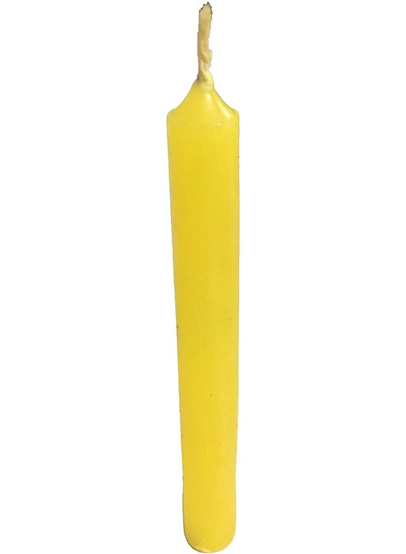 vrinda 4 Inch Mini Chime Ritual Spell Unscented Taper Candles  Set of 20 (Yellow) - Image 2