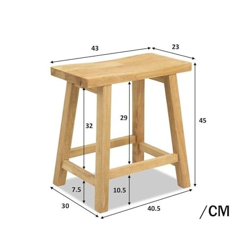 Dantawood Sitting Wooden Stool Indoor & Outdoor, Stool for Office, Home & Garden Use- 18-Inch - Image 2