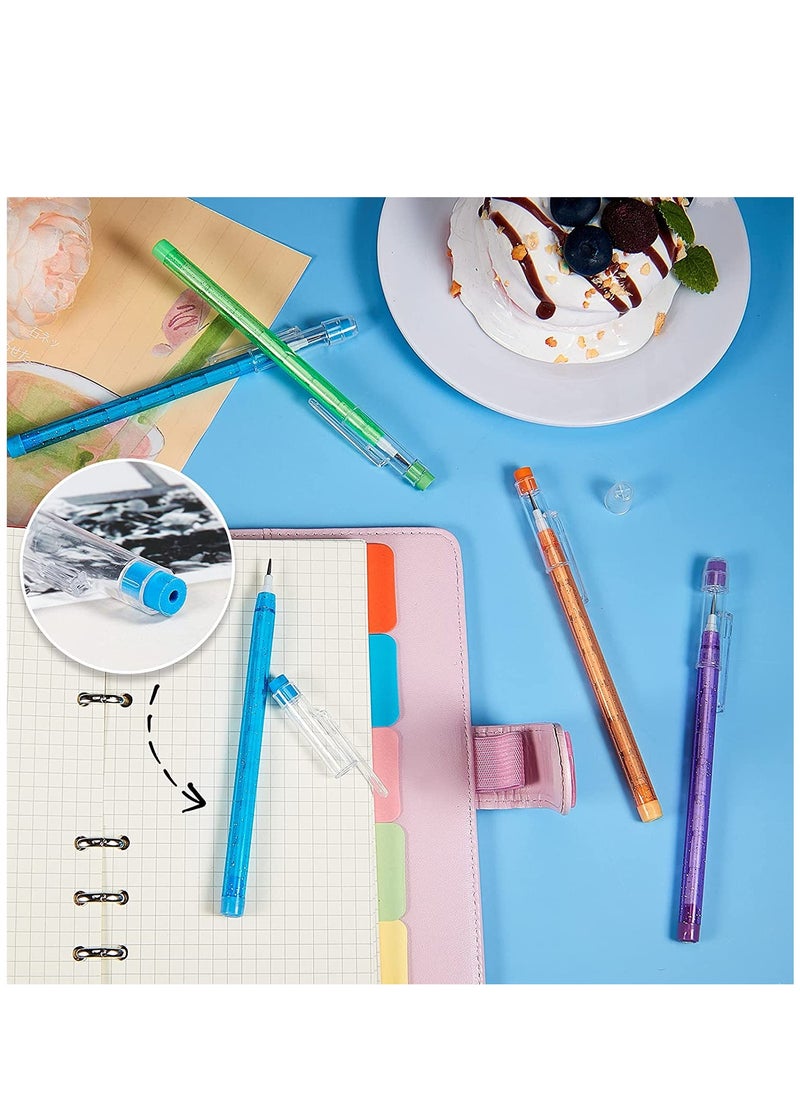 KASTWAVE - Non Sharpening Pencils HB Translucent Pencil Stacking Point Pencils for Kids Stackable Pencil with Matching Eraser for Taking Notes Writing Drawing 5 Colors 20Pcs - Image 1
