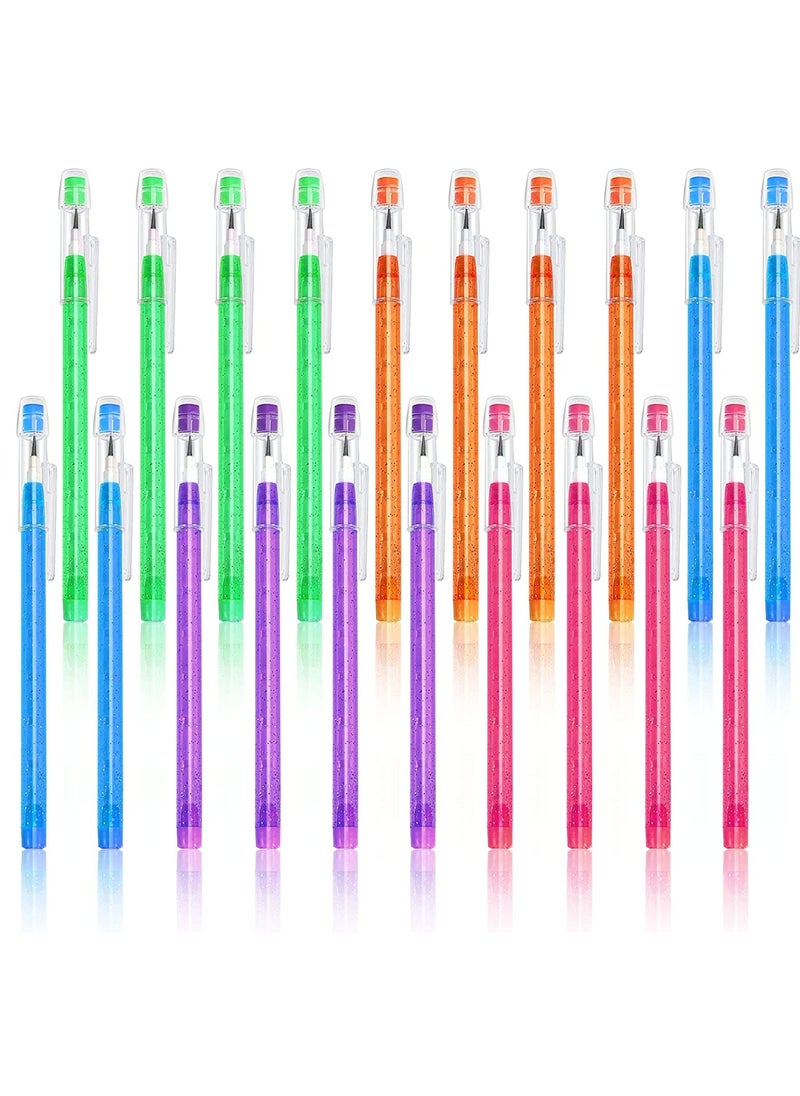 KASTWAVE - Non Sharpening Pencils HB Translucent Pencil Stacking Point Pencils for Kids Stackable Pencil with Matching Eraser for Taking Notes Writing Drawing 5 Colors 20Pcs - Image 1