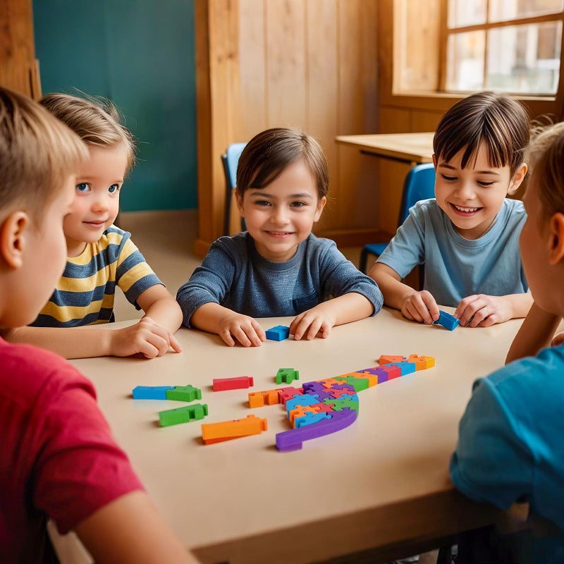 LovesTown Wooden Alphabet Puzzle for Kids, Learning Toy, Giraffe Montessori ABC Educational Letter and Number Jigsaw for Toddlers - Image 3