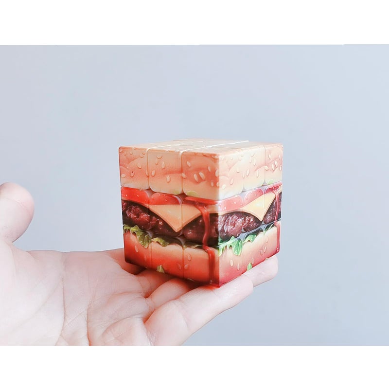 Cuberspeed Yummy Hamburger 3x3 UV Printing Speed Cube Educational Puzzles Sandwich 3x3 Cube Toys for Kids - Image 3