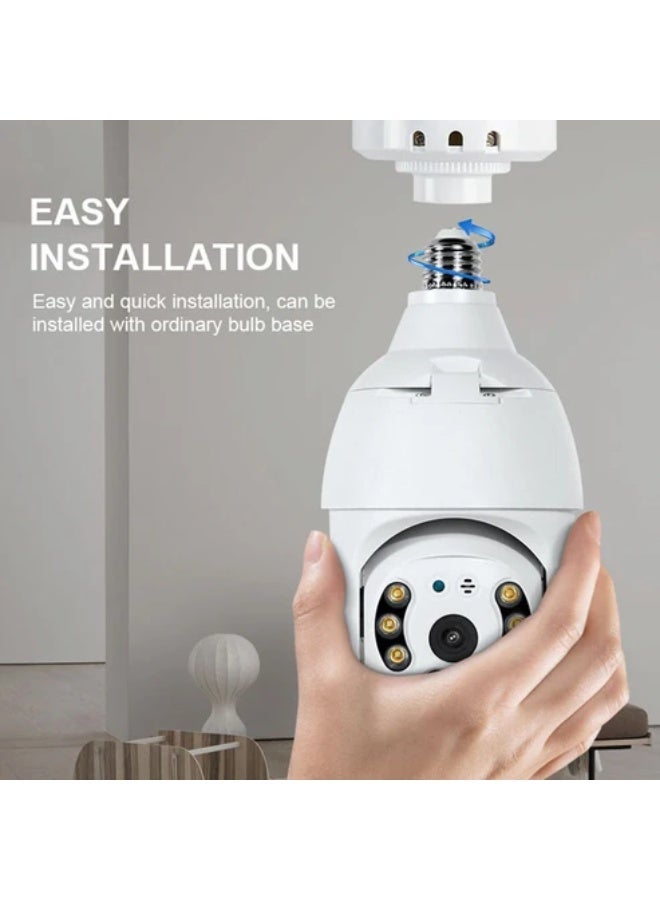 Crony Y28-1080P High-Definition Bulb Camera, Smart Wireless, WIFI Panoramic Camera, Home Use, High-Definition Night Vision, Supports Two-Way Audio, 2 Megapixel Resolution, Security Monitoring, Suitable for Indoor/Outdoor Use - Image 3