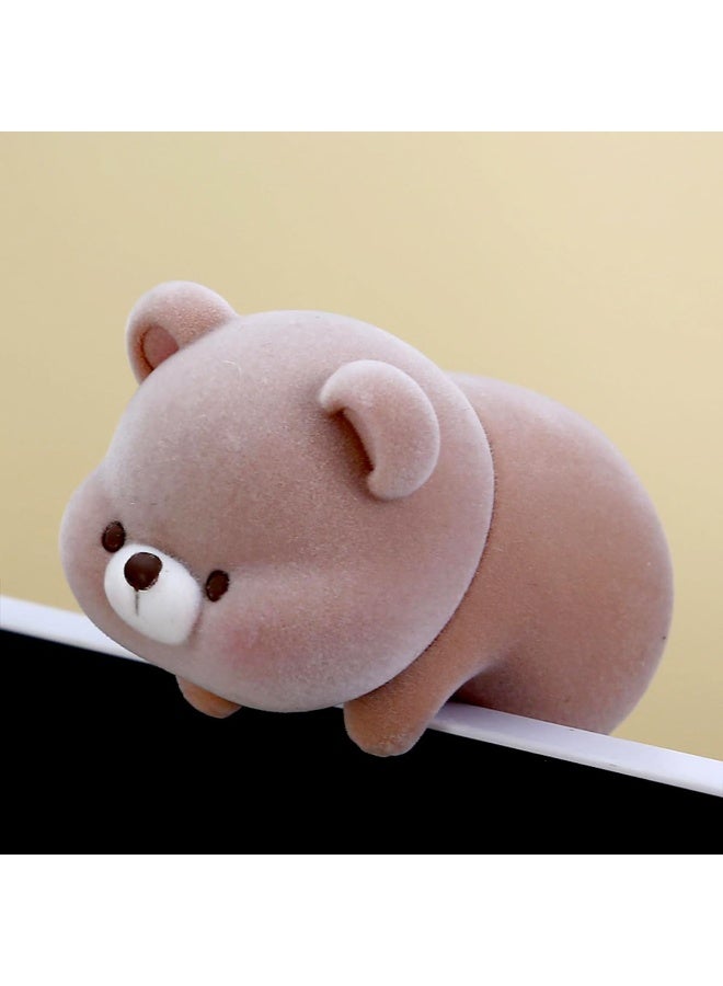 Cute Furry Animal Bear Figurine Car Rear View Mirror Hanging Ornament Funny Universal Dashboard Center Screen Pendant Stylish Automotive Interior Decoration Accessories Fit SUV Truck RV Vehicles - Image 3