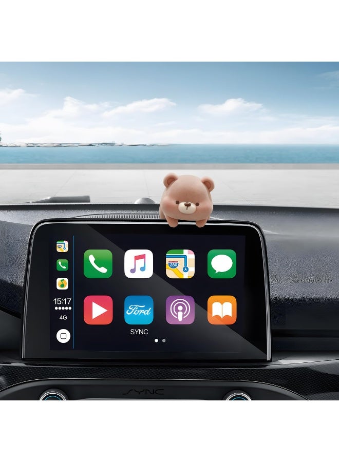 Cute Furry Animal Bear Figurine Car Rear View Mirror Hanging Ornament Funny Universal Dashboard Center Screen Pendant Stylish Automotive Interior Decoration Accessories Fit SUV Truck RV Vehicles - Image 5