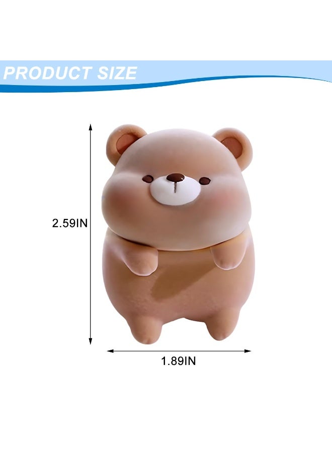 Cute Furry Animal Bear Figurine Car Rear View Mirror Hanging Ornament Funny Universal Dashboard Center Screen Pendant Stylish Automotive Interior Decoration Accessories Fit SUV Truck RV Vehicles - Image 2