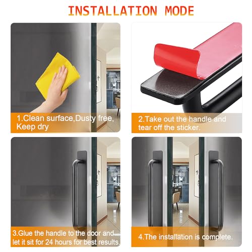 Young Dance Self-Stick Instant Cabinet Drawer Handles Pulls - 2pcs Aluminum Alloy Drawers Push Pull Handles Helper with Adhesive Door Handle for Kitchen Cabinet Drawer Window Sliding Closet (5.83", Black) - Image 3