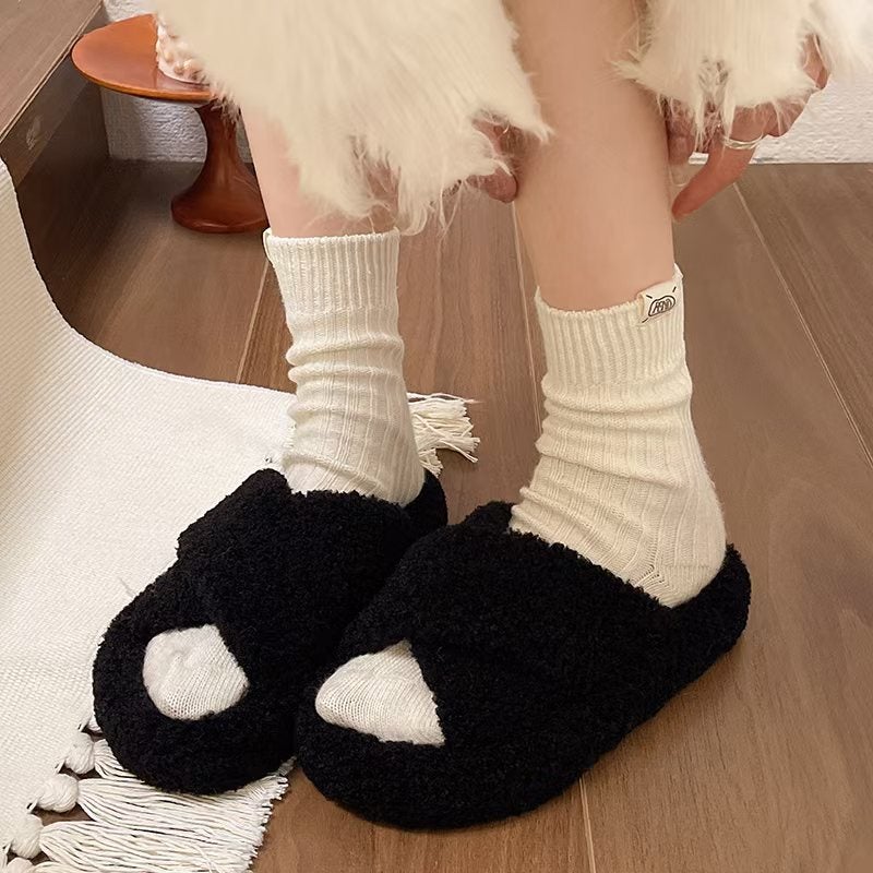 Cross Mao Mao Slippers Women'S Outer Wear Internet Popular Office Indoor Home Plush Cotton Slippers - Image 4