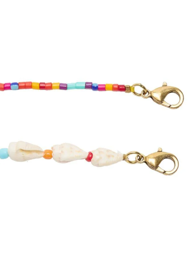 Parfois Multicolour Necklace Set With Shells And Multicolor Beads for Women | Best Price UAE