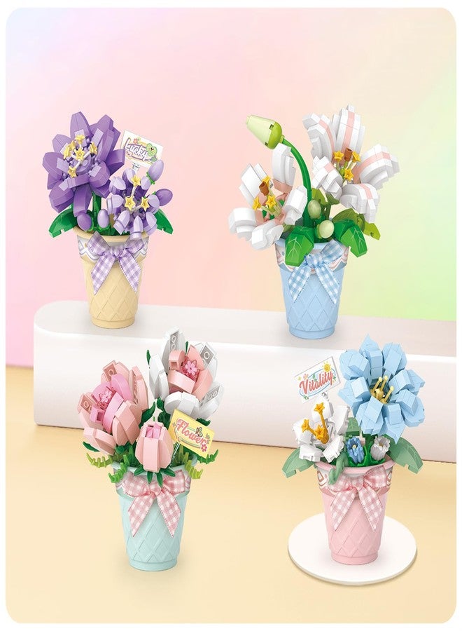 MEIEST Mini Flower Succulent Bonsai Building Blocks,Simulation Pot Plant Particle Flower Botanical Collection Construction Building Bricks Toy,Home Decors (Cactus-1) - Image 4