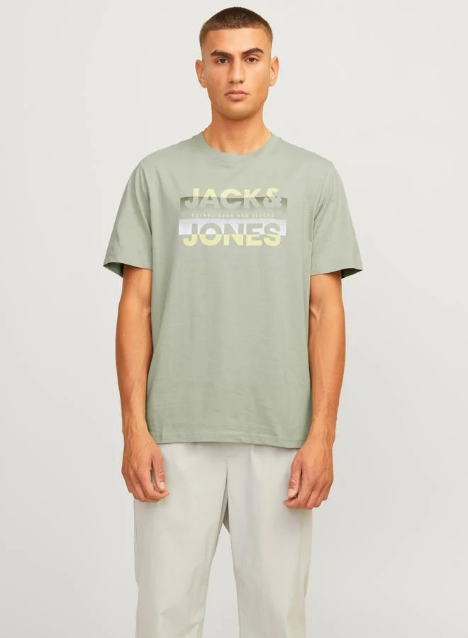 JACK & JONES Logo Print Crew Neck T-Shirt