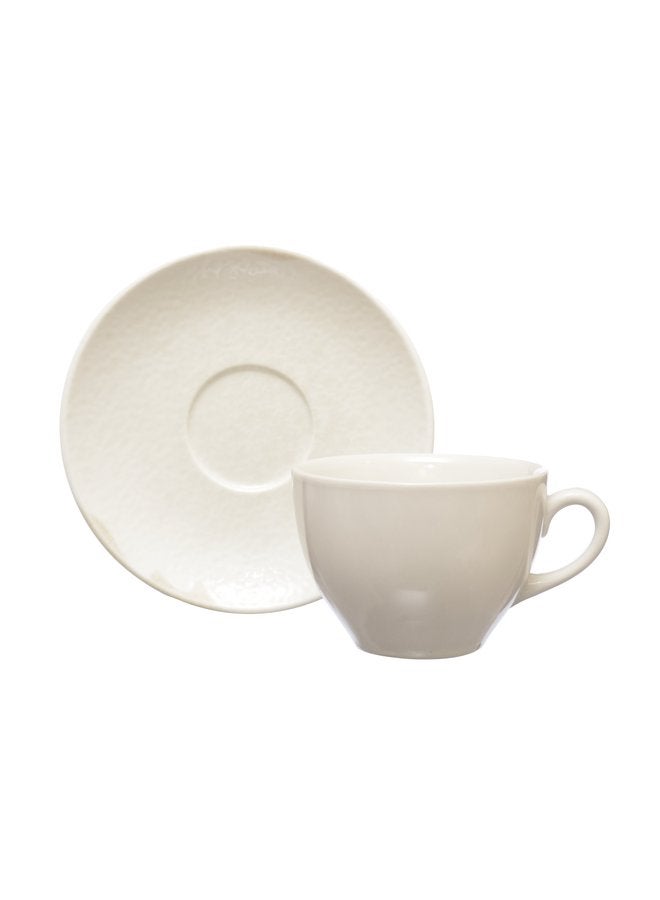 Kutahya Coffee Cup 100 ML & Saucer 12 CM Sand Wind Decorated - Image 1