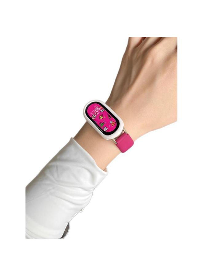 Loquat For Millet 8 Bracelet Strap Contrast Mi Band 3/4/5/6/7 Smart Silicone Color Matching Wristband NFC Version-Color:Haze Blue - Suitable For Xiaomi Mi Band 8 Watch Strap Quick Release Interface  - Image 5