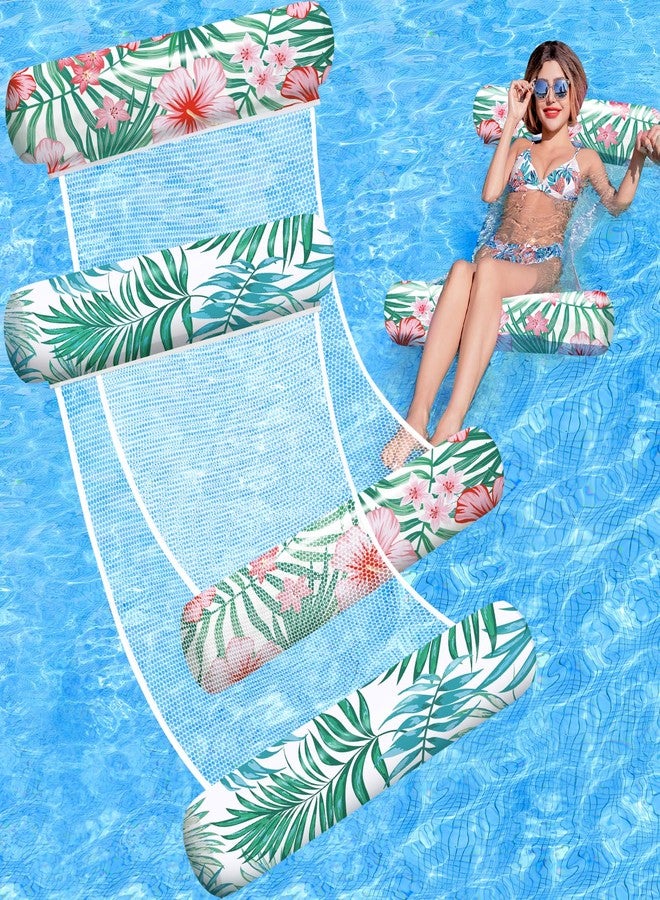 Tavaleu Pool Floats - 2 Pack Inflatable Pool Rafts, Pool Floats Adult Size, 4-in-1 Floats for Swimming Pool, Thick PVC Pool Float Lounger Water Hammock - Image 1