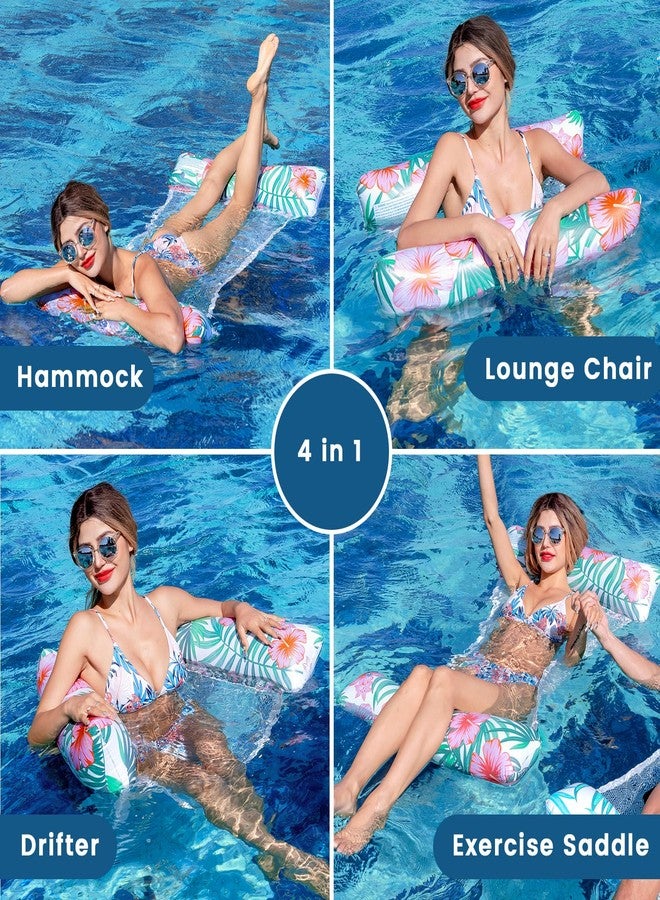 Tavaleu Pool Floats - 2 Pack Inflatable Pool Rafts, Pool Floats Adult Size, 4-in-1 Floats for Swimming Pool, Thick PVC Pool Float Lounger Water Hammock - Image 2