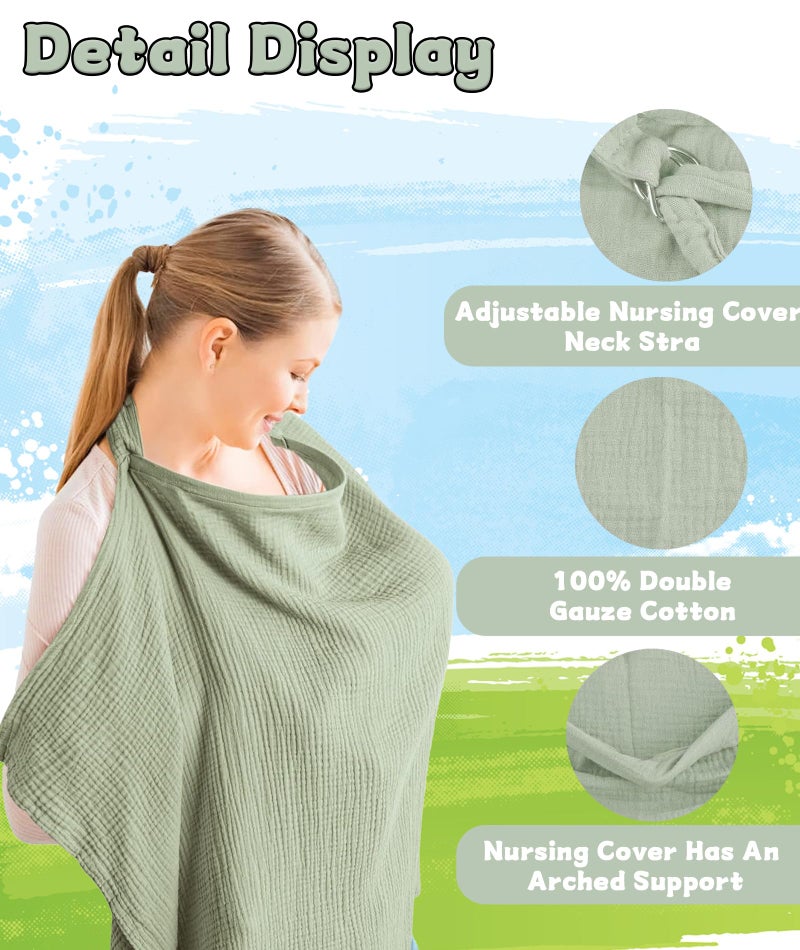 INIMAGINE Nursing Cover for Breastfeeding, Feeding Covers for Nursing Mom, Feeding Apron for Mom Breastfeeding Essential Items for New Mothers in Various Scenarios Suitable(75 * 95cm/29.5 * 37.4in) - Image 2