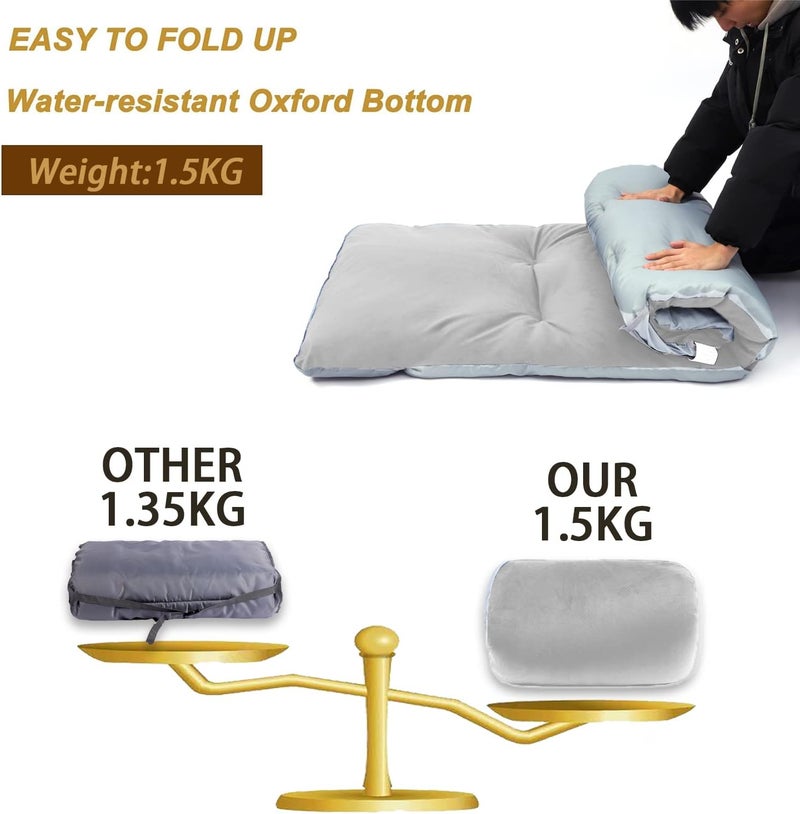 Gehannah Thick Camping Sleeping Pad, Soft Comfortable Microfiber Camping Cot Pads for Adults, Lightweight Foldable Sleeping mats for Traveling Hiking Backpacking Traveling - Image 4