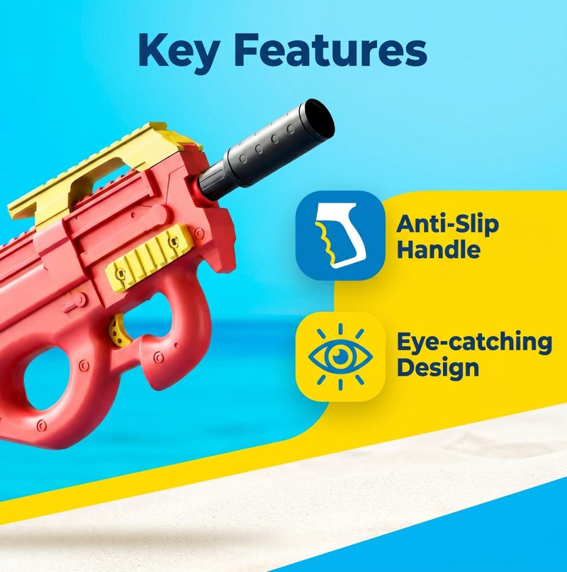 Bluejw Water Gun Large Capacity Water Gun Toys for Adults and Children High-Capacity High-Pressure Powerful Water Spray Blasters with Long Rang Ideal Gift for Kids Suitable for Swimming Pool Party Family Fun Camping Outdoor Activities - Image 2