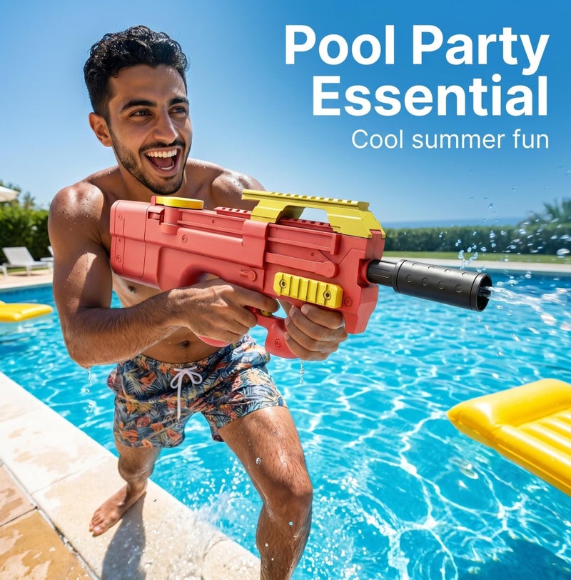 Bluejw Water Gun Large Capacity Water Gun Toys for Adults and Children High-Capacity High-Pressure Powerful Water Spray Blasters with Long Rang Ideal Gift for Kids Suitable for Swimming Pool Party Family Fun Camping Outdoor Activities - Image 5