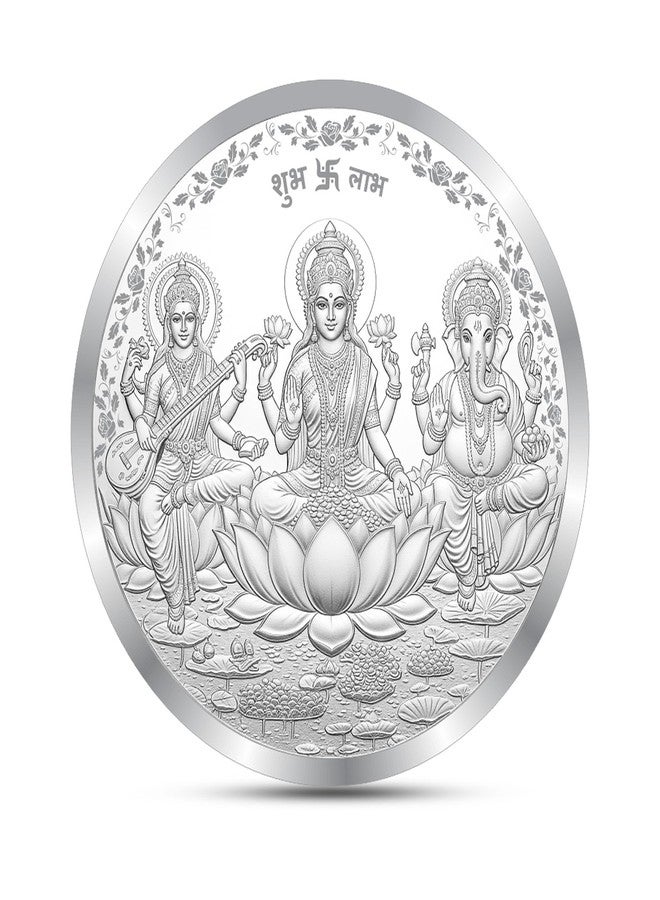 Acpl Precious Moments Ganesh Laxmi Saraswati ji 10 gram Silver Coin BIS Hallmarked With 999 Purity - Image 1