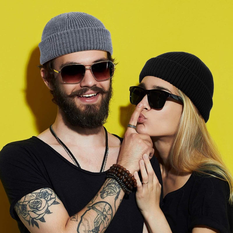 SATINIOR Trawler Beanie Watch Hat Roll-up Edge Skullcap Fisherman Beanie for Women Men(Black,1 Piece) - Image 4