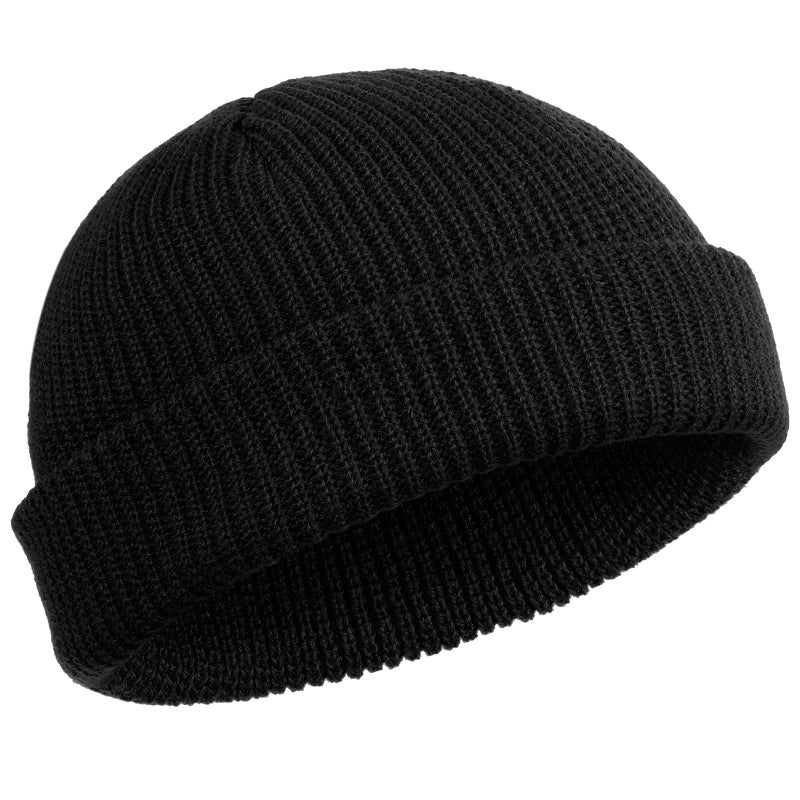 SATINIOR Trawler Beanie Watch Hat Roll-up Edge Skullcap Fisherman Beanie for Women Men(Black,1 Piece) - Image 1