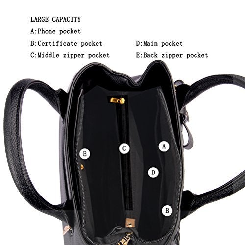 Jeniulet Purses and Handbags for Women Fashion Ladies PU Leather Top Handle Satchel Shoulder Tote Bags - Image 5