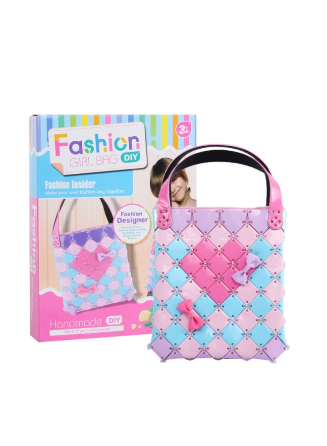 Children's Detachable Woven Shoulder Bag Handmade Material Bag Diy Handmade Bag Girl Gift Toy-Color:Shoulder Bag (119 Pieces)  - Image 5