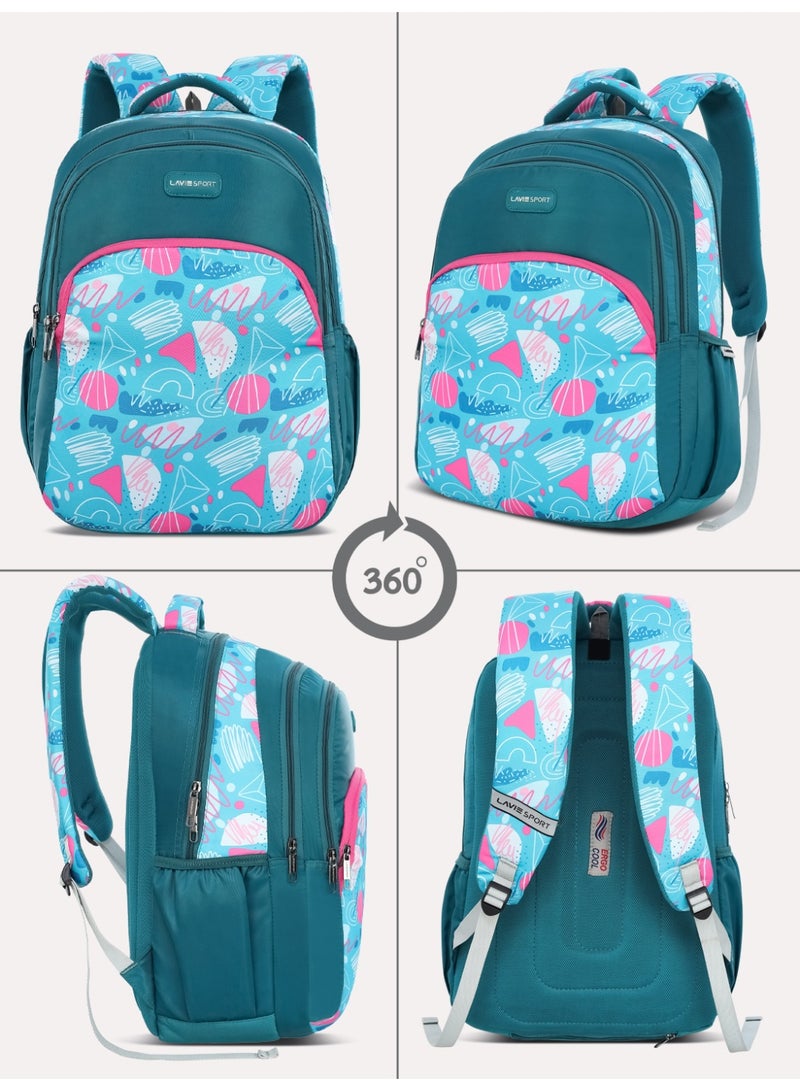 لافي حقيبة ظهر لافي سبورت  لتر متوافقة مع اللابتوب وغطاء مطر أزرق سماوي - Image 2