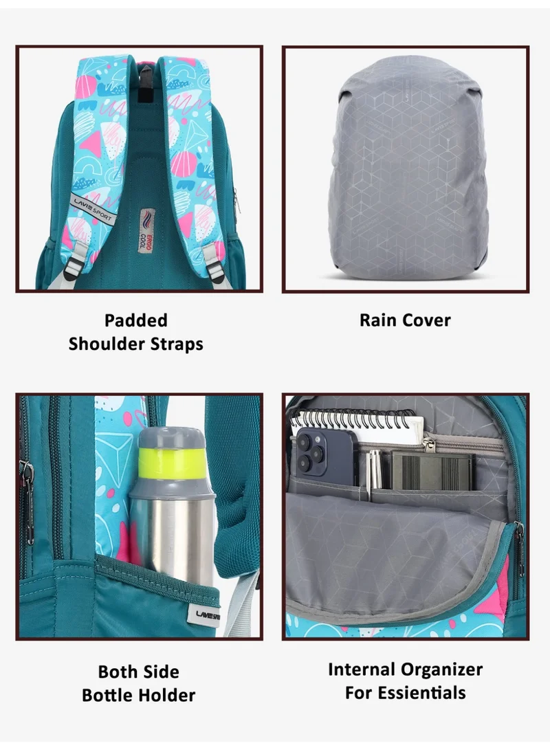 Lavie  Sport 35L Doddle Backpack | Laptop Compatiable | Raincover (Teal)  | Best Price UAE