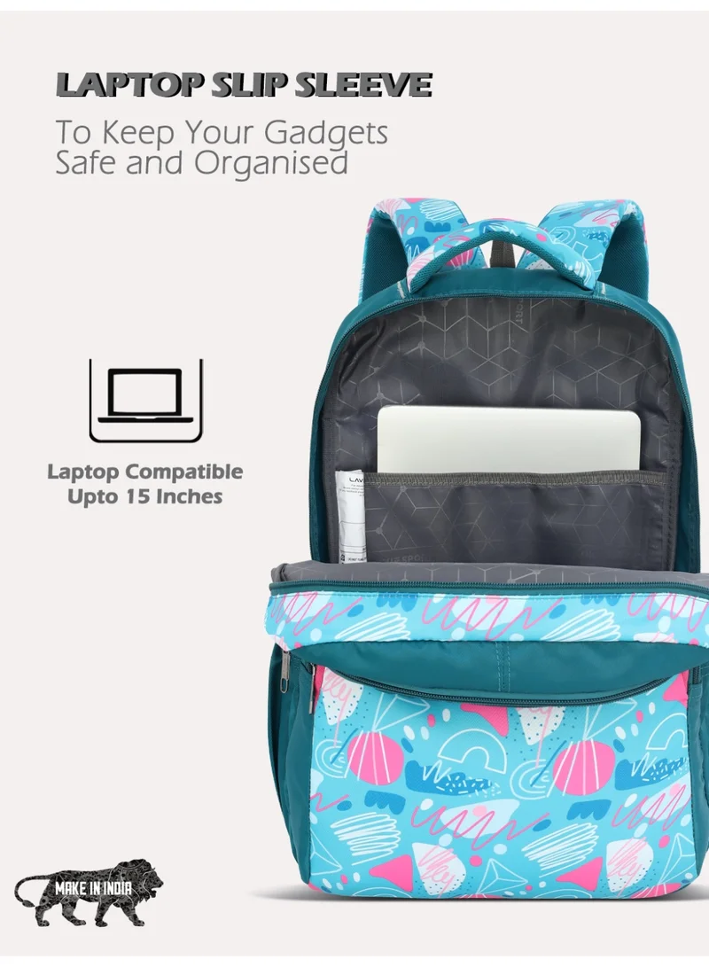 Lavie  Sport 35L Doddle Backpack | Laptop Compatiable | Raincover (Teal)  | Best Price UAE