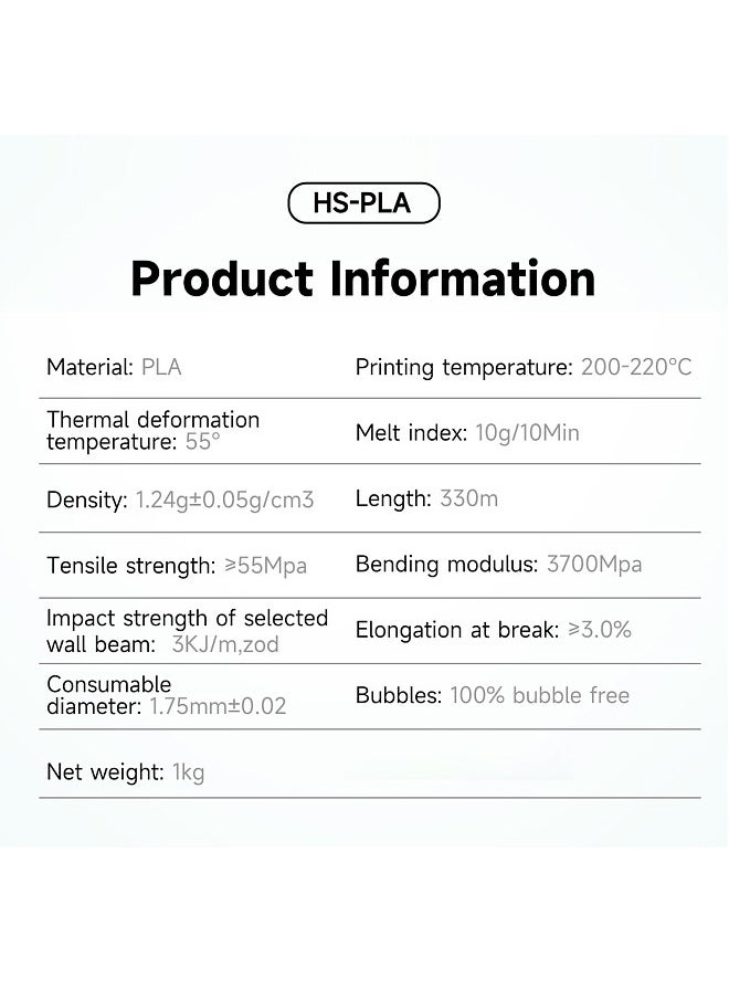 KINGROON 3D Printer HS-PLA Filament 1KG 1.75mm High Fluidity 3D Printing Material Degradable Eco- friendly Spool Dimensional Accuracy +/-0.02mm Standard 1 Roll - Black  - Image 5