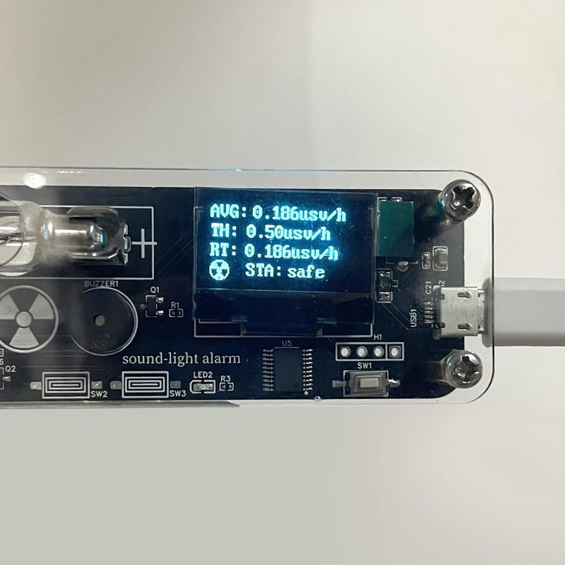 Brilluxa Radiation Detector, Geiger Counter Radiation Dosimeter USB Digital Meter with Sound Light Alarm for X Gamma Beta Ray Monitoring and Nuclear Radiation Testing - Image 5