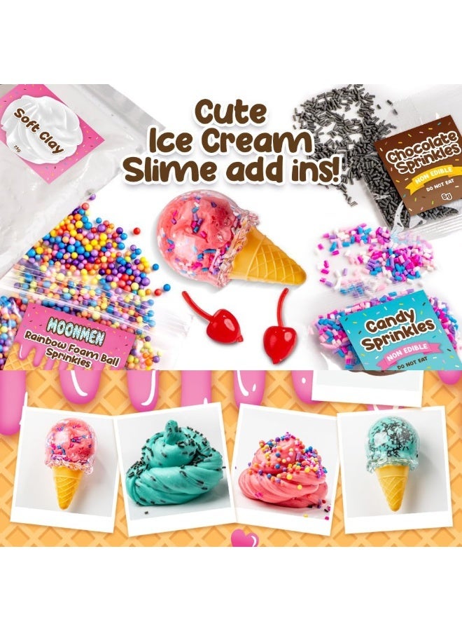 Moonmen Slime Kit - Stress Relief Toy Slime Making Kit for Girls Boys , Kids Art Craft, Crystal Clear Slime, Glitter, Fruit Slices, Fishbowl Beads Girls Fidget Toys Gifts for Kids - Image 5