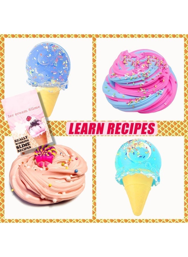 Moonmen Slime Kit - Stress Relief Toy Slime Making Kit for Girls Boys , Kids Art Craft, Crystal Clear Slime, Glitter, Fruit Slices, Fishbowl Beads Girls Fidget Toys Gifts for Kids - Image 3