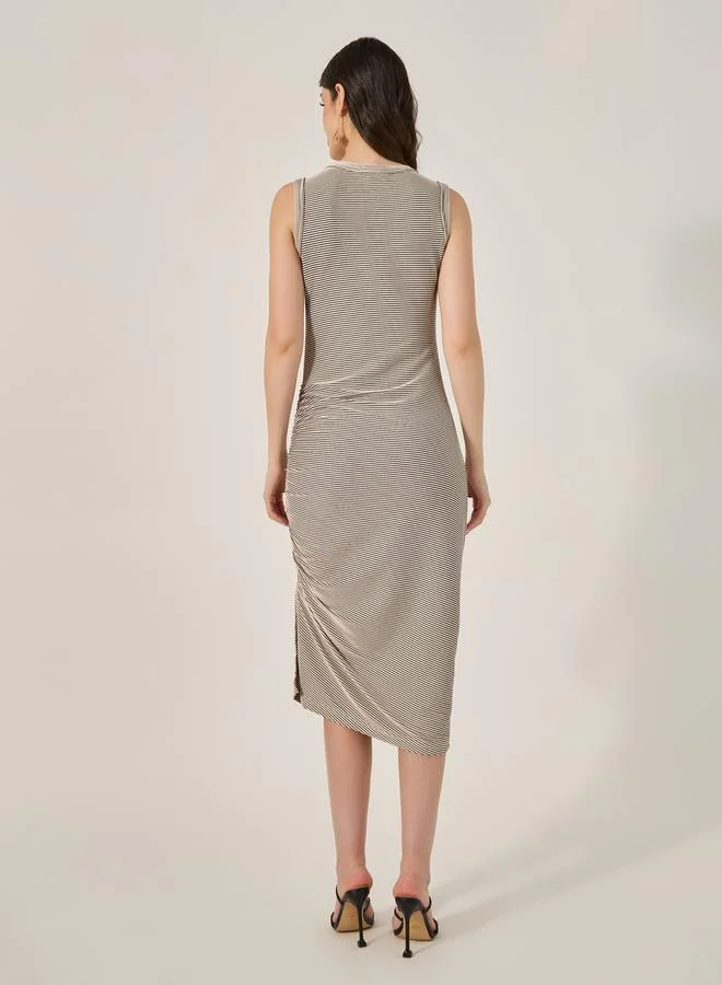 Styli Striped Ruched Dress