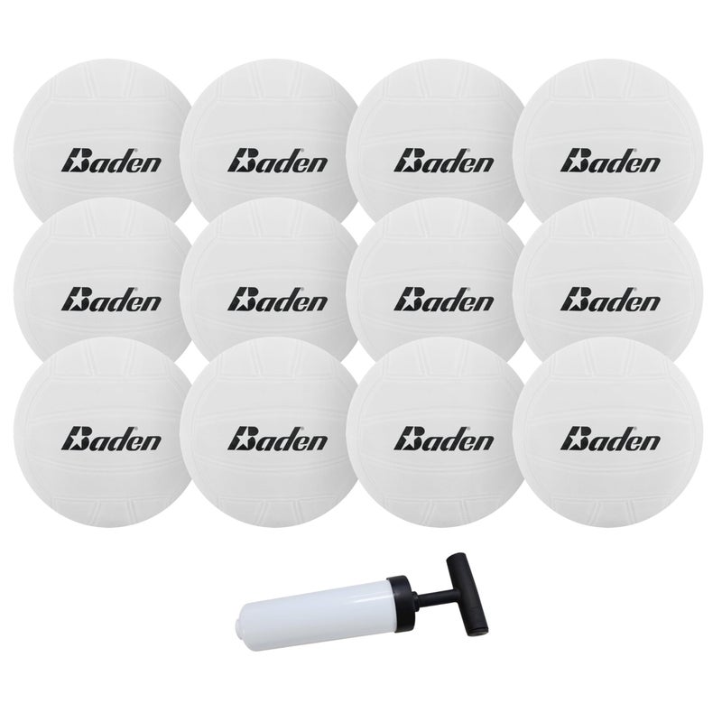 Baden 4 inch Mini Volleyball 12Pack with Pump for Team Gift Award and Pool Friendly White - Image 2