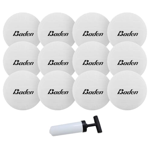 Baden 4 inch Mini Volleyball 12Pack with Pump for Team Gift Award and Pool Friendly White - Image 1